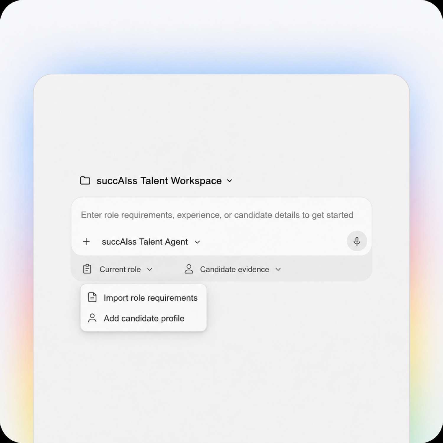 succAIss talent workspace interface